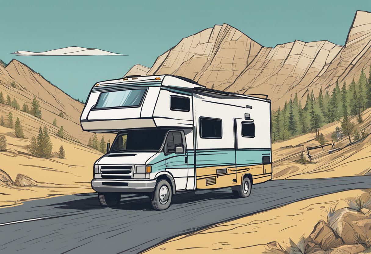 A confused RV driving off-road due to outdated maps and unreliable GPS
