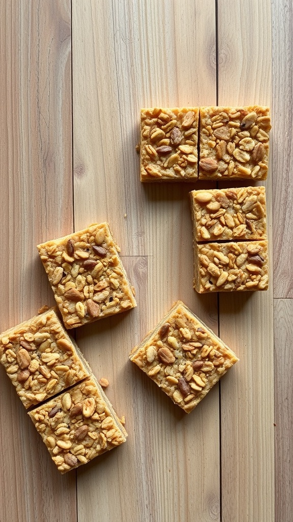 Delicious homemade granola bars for a quick breakfast.