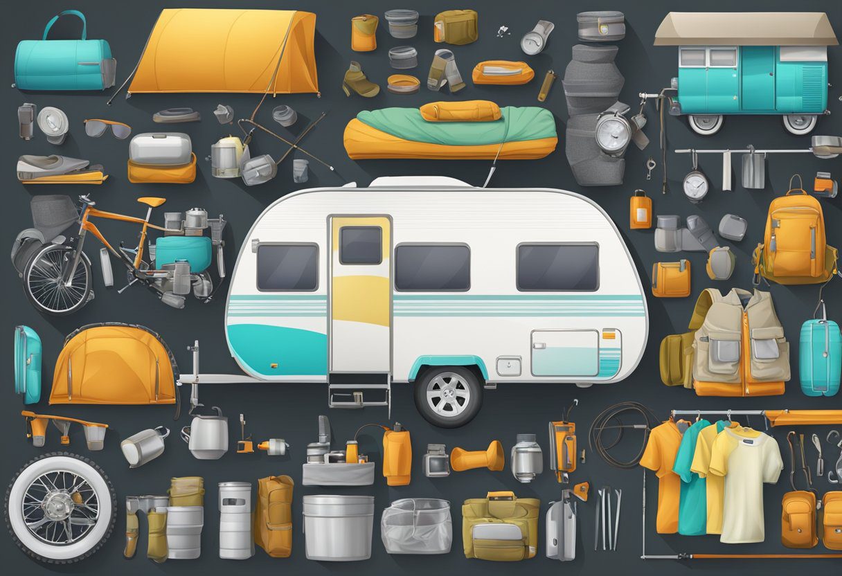 Edison organized caravan gear, ready for RV travel