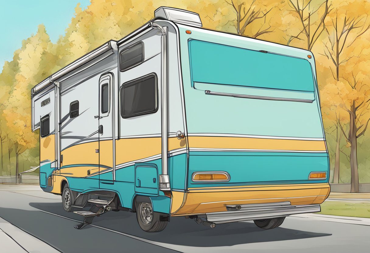 An RV filled with unnecessary items, bulging at the seams with extra weight, causing it to sag and strain under the load