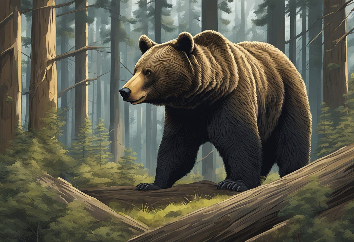 Loud noises echo through the forest, metal clanging against metal, as a bear's head snaps up in attention