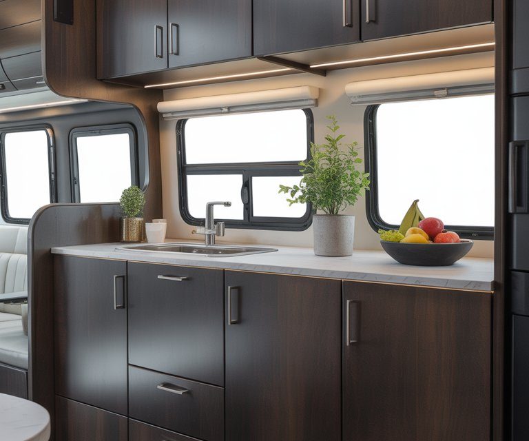 23 Dark Cabinet RV Decorating Ideas for a Sleek Look