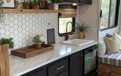 25 Bold RV Remodel Ideas with Black Cabinets for a Dramatic Look