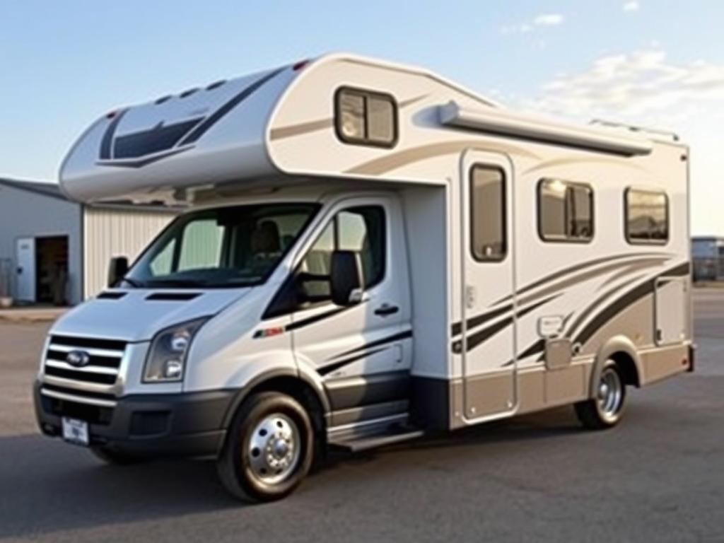 Class C motorhome with distinctive cab-over design
