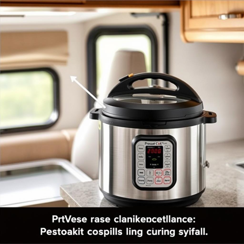 Electric pressure cooker with locking lid for RV use