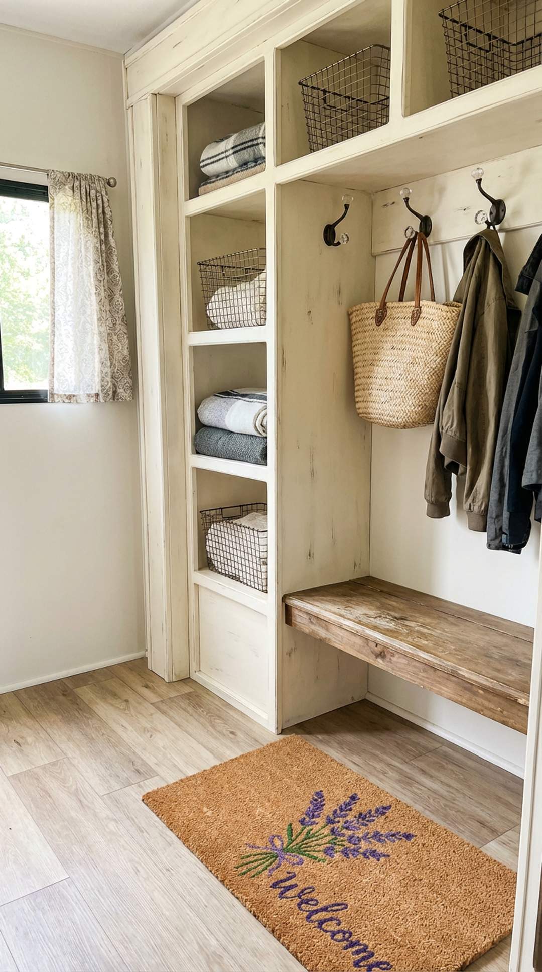 Vintage-Inspired Entryway Storage