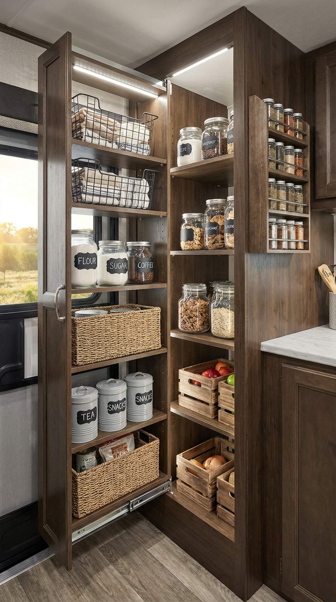 Organized Pantry with French Storage