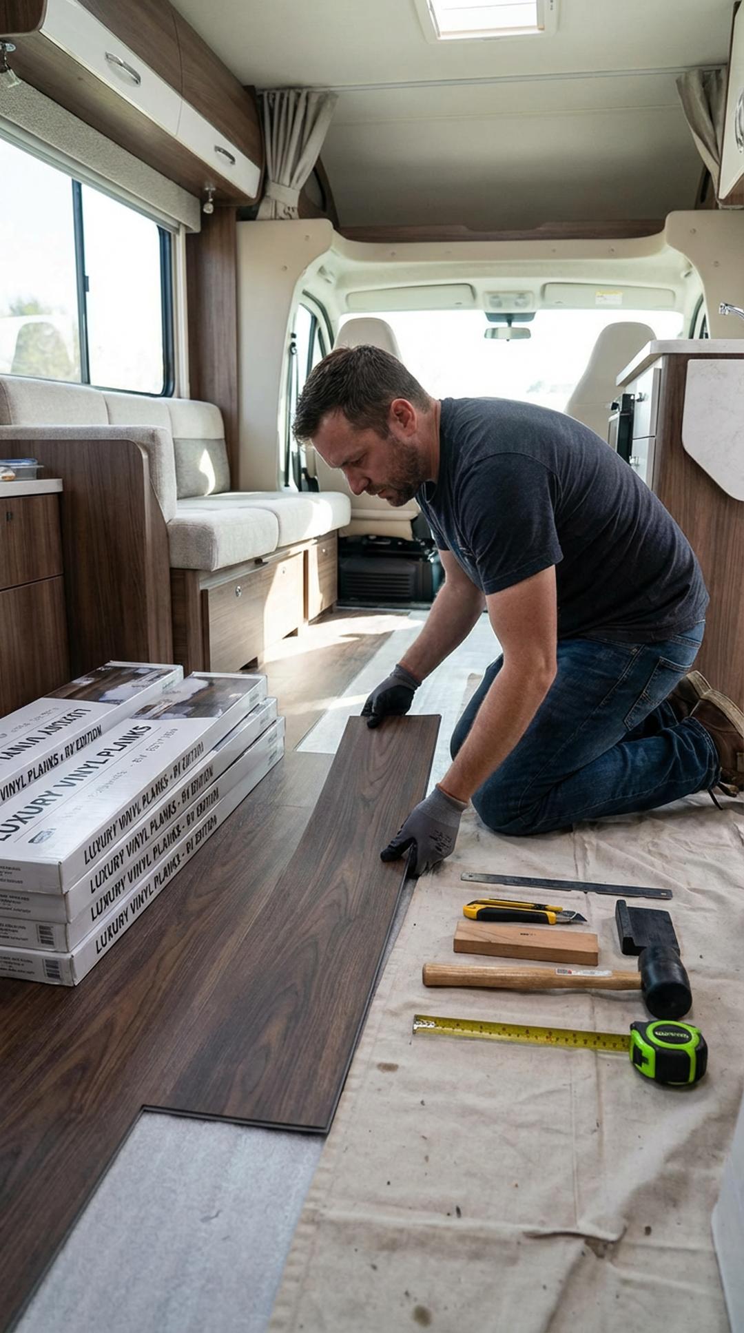 Installing luxury vinyl plank flooring in RV