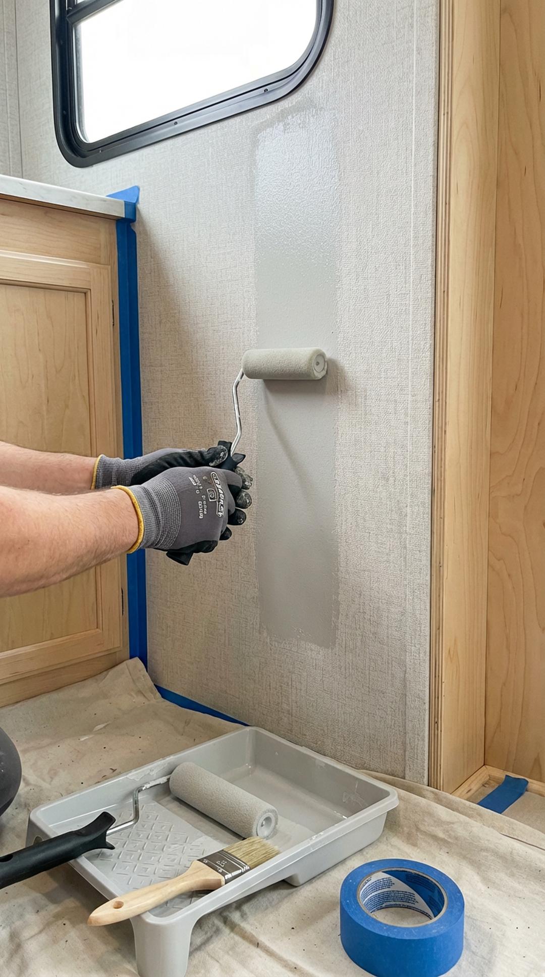 Painting RV interior walls with modern color