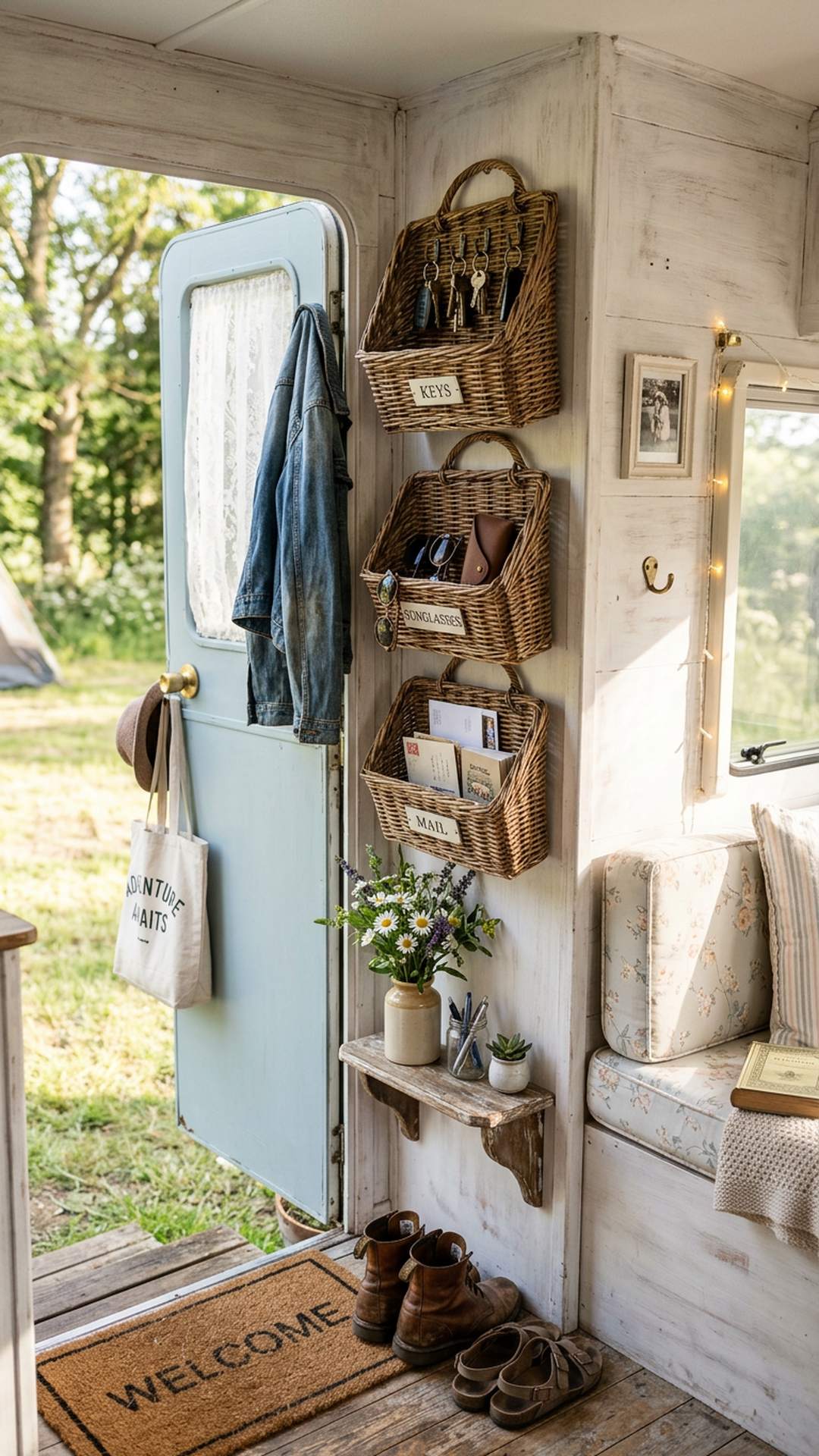 1. Use Wall-Mounted Entry Baskets