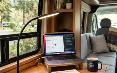19 RV Office Nook Ideas for Working Full Time From the Road
